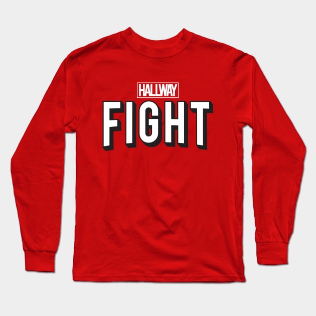 Hallway Fight Long Sleeve T-Shirt by ZombieMedia